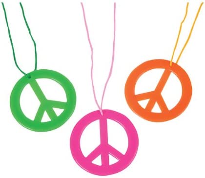 Plastic Peace Sign Necklace
