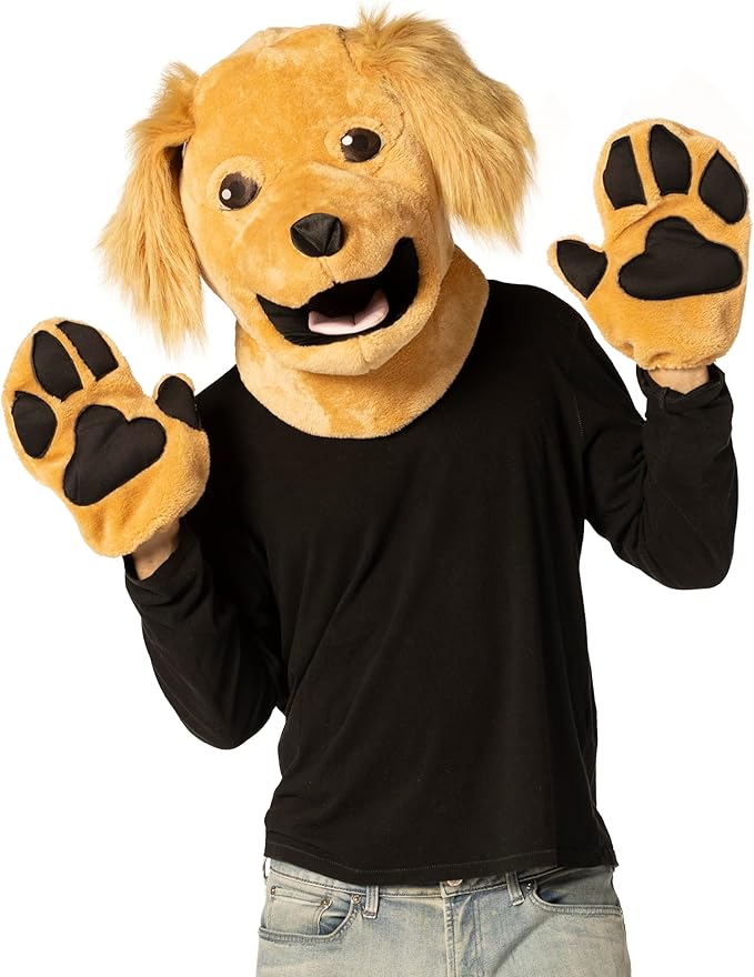Adults Brown Dog Mask & Paws Costume Kit - One Size