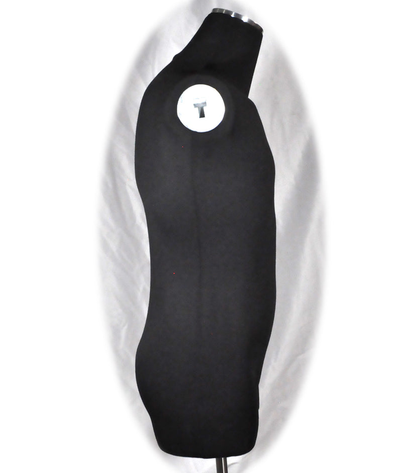 Black Fabric Male 3/4 Display Form With Base