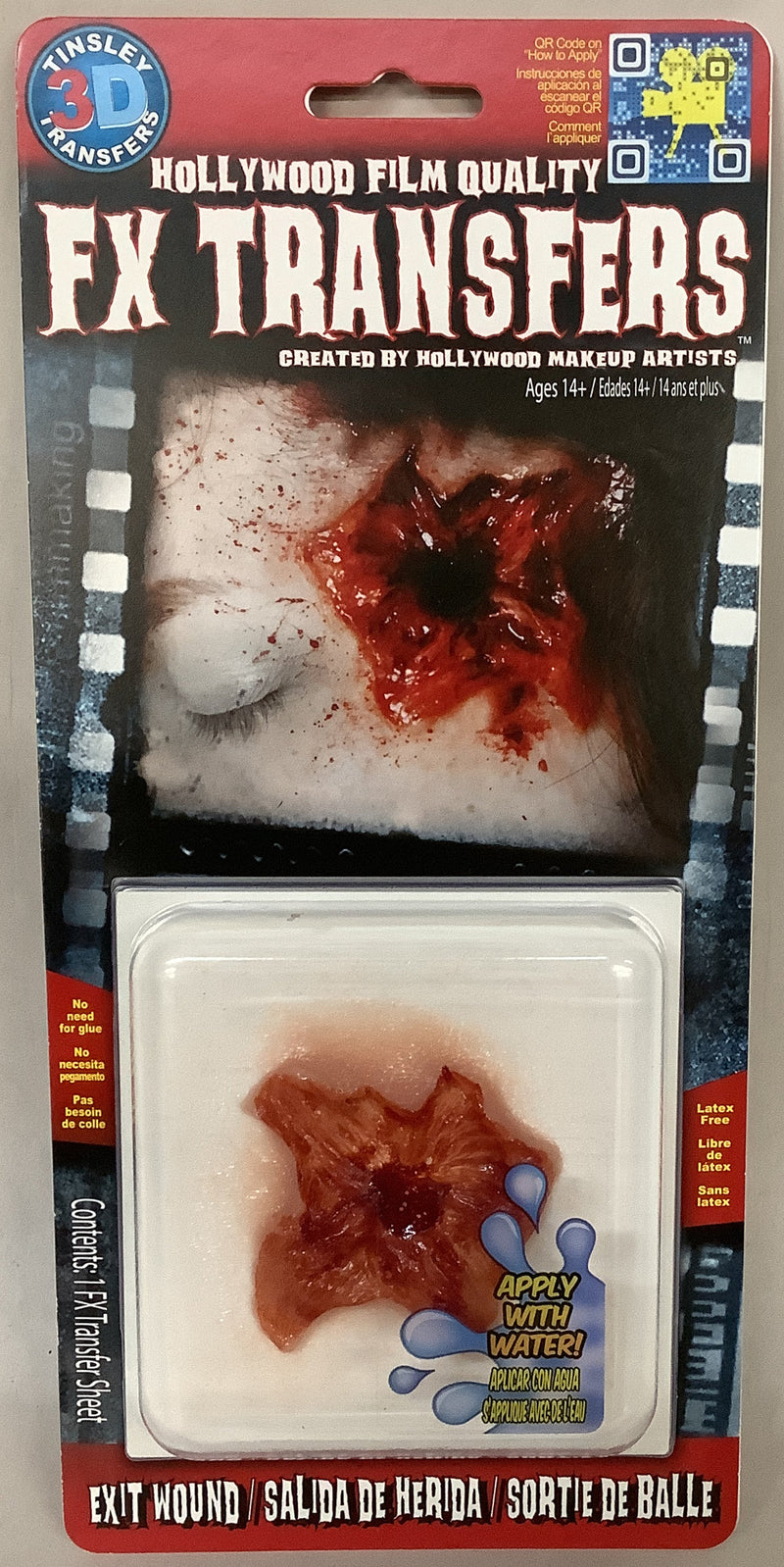 Hollywood Film Quality FX Transfers 3D Wounds- Exit Wound