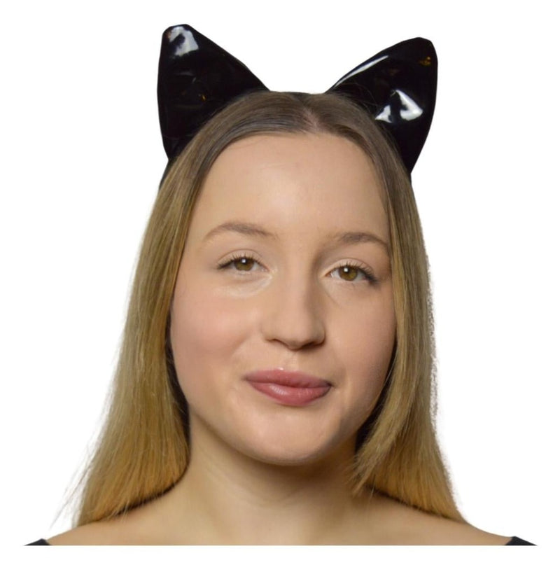 Leatherlike Cat Ear Headband - Adult Accessory