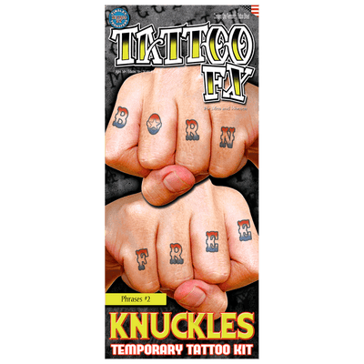 Temporary Tattoos- Knuckles- Phrases #2
