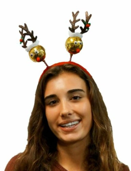 Christmas Reindeer Bopper Headband-Yellow