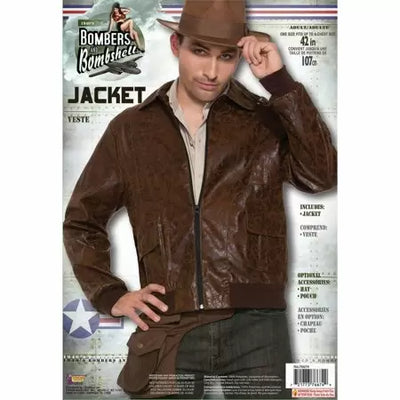 Bombers and Bombshells Brown Faux Leather Jacket