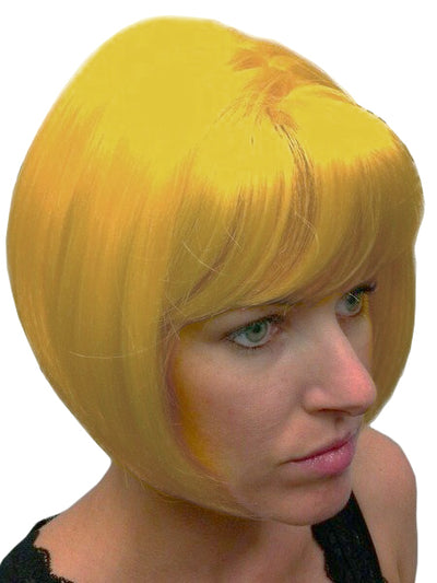 Gina wig yellow short bob with sideswept bangs