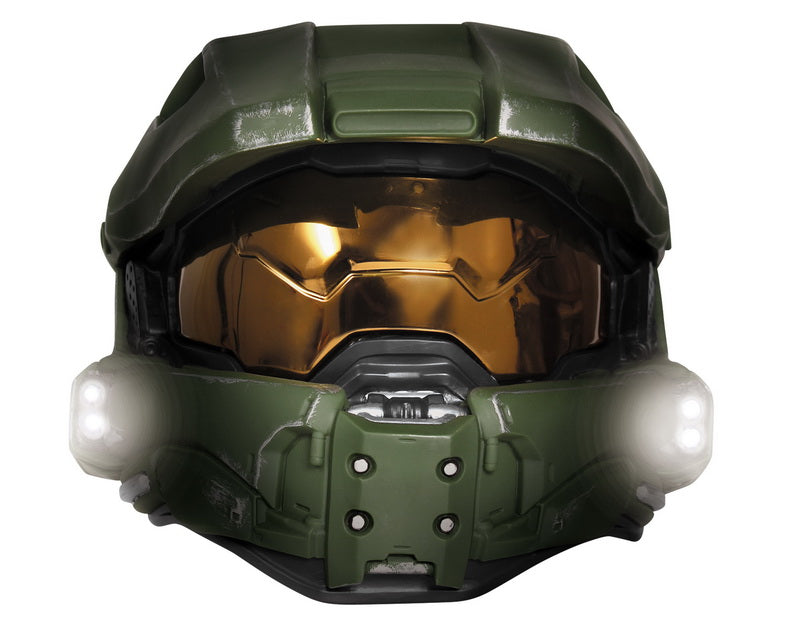 buy halo motorcycle helmet Disguise Men's Master Chief Adult Lightup Helmet, Green