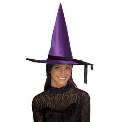 Satin Witch Hat-Purple