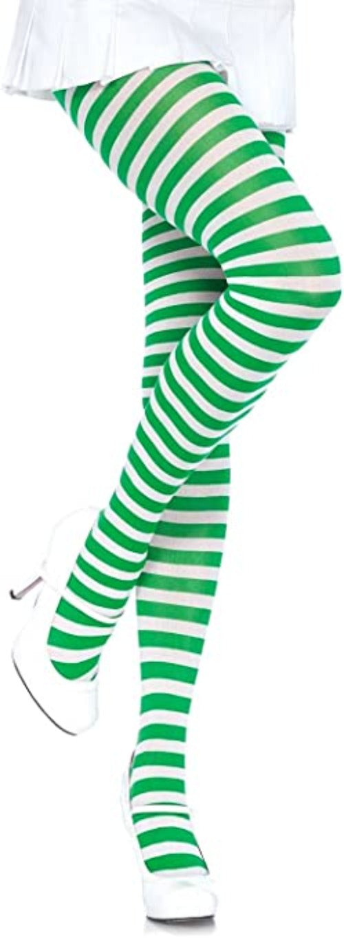 Green striped tights