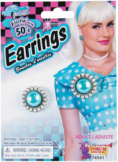 Flirtin' with the 50's Earrings-Blue