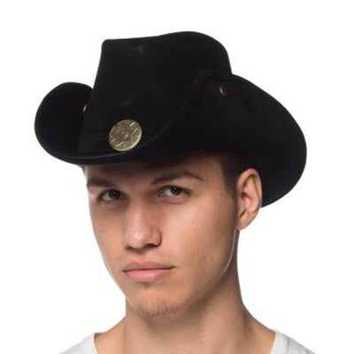 Leather Like Cowhand Hat