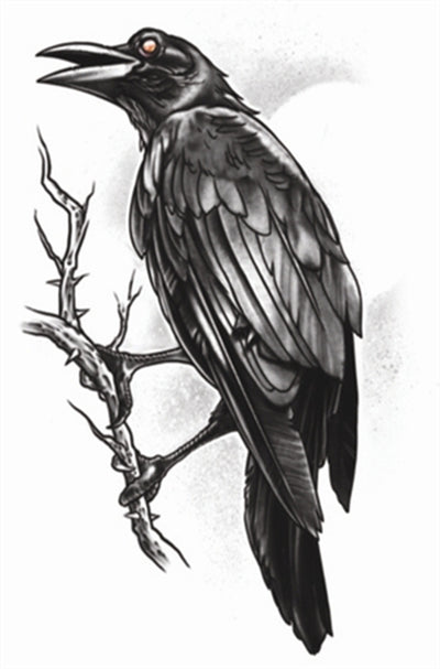 gothic raven illustration tattoo