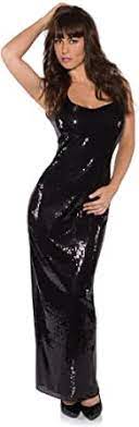 Sequin Adult Long Dress-Black