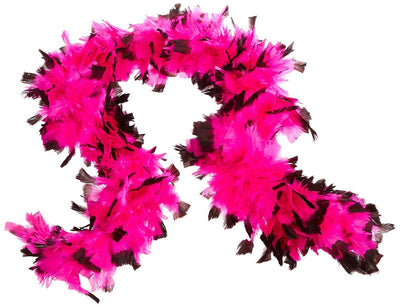 Two Tone Pink and Black Turkey Feather Boa