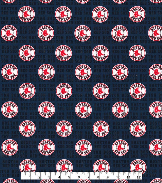 Boston Red Sox Print Fabric, 100% Cotton