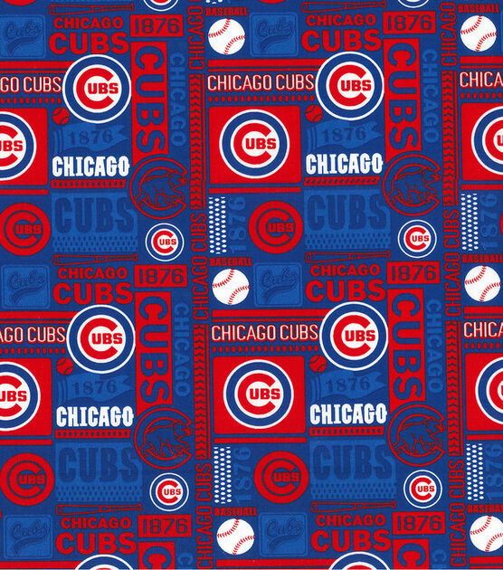 Chicago Cubs Print Fabric, 100% Cotton