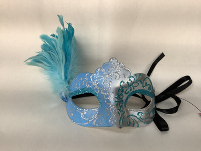 Mariah Eye Mask- Light Blue and Silver