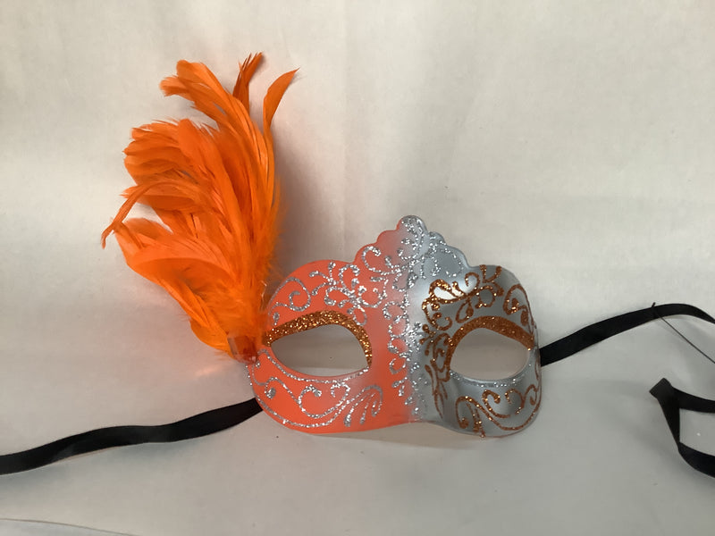 Mariah Eye Mask- Orange and Silver