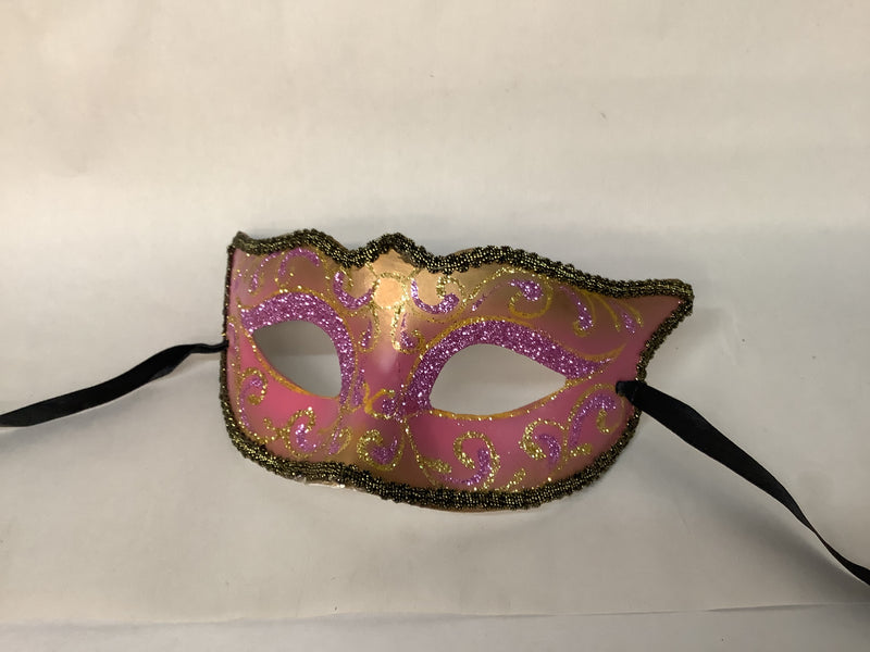 Sparkly Masquerade Mask- Pink/Gold