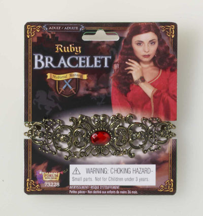 Medieval Fantasy Red Stone Bracelet
