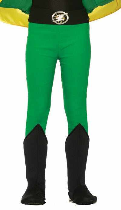 green superhero childrens leggings