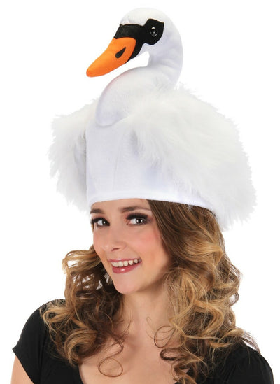 plush swan hat