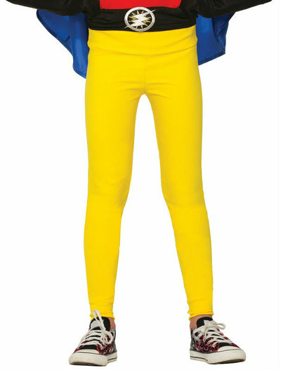 yellow superhero childrens leggings
