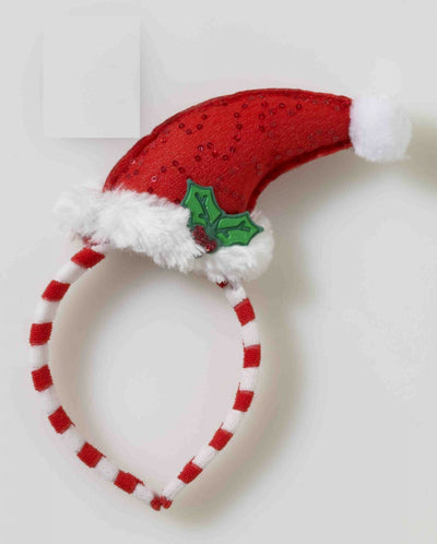Mini Santa hat headband with mistletoe