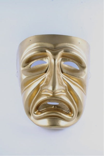 Gold Tragedy Plastic Mask