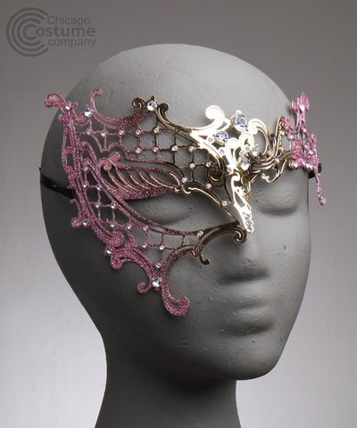Paradise Metal Eye Mask Gold Pink