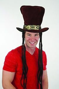 Brown Foldable Top Hat with Braids