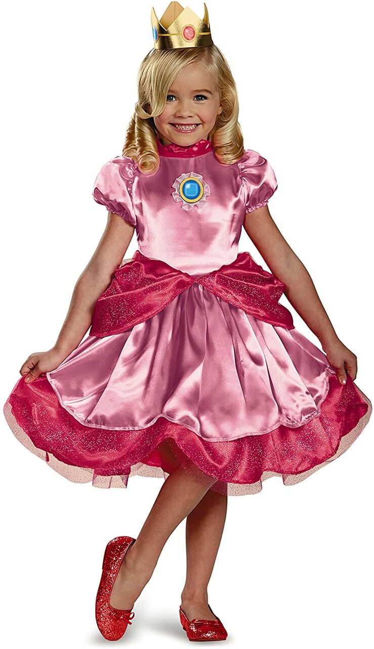 open lace back dress Princess Peach Deluxe Toddler Costume 2T