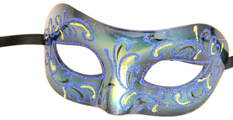 glitter masquerade eyemask aqua