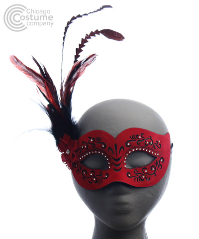 Veronica Leather Mask-Red