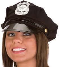 Black Police Hat with Badge