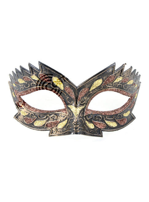 red gold black glitter ornate masquerade mask