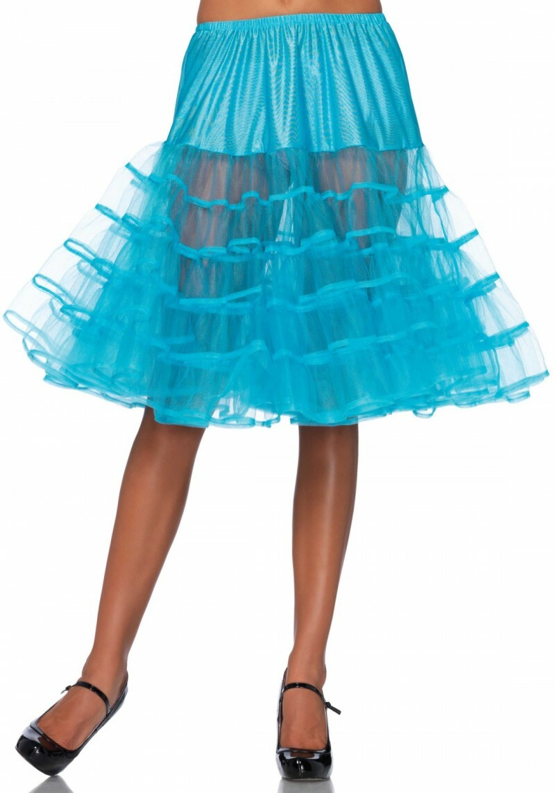 turquoise knee length petticoat