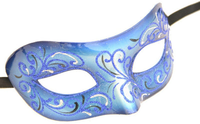 glitter masquerade eyemask blue