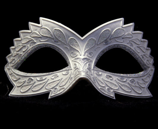 Dream Princess white silver glitter masquerade mask