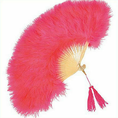 Hot Pink Marabou Feather Fan