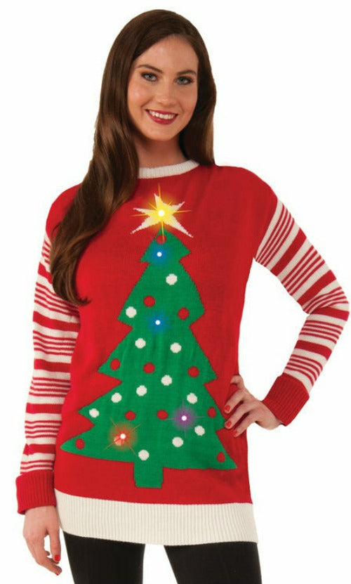 Light up christmas tree sweater best sale