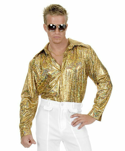 Gold Glitter Hologram Disco Shirt