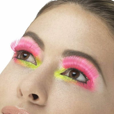 80's neon pink party lashes by fever