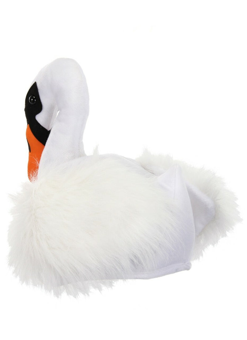 swan plush hat