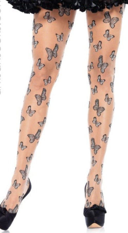 Woven Butterfly Sheer Pantyhose