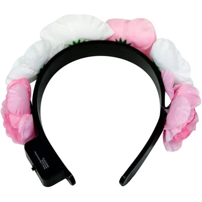 Pink White flower light up headband