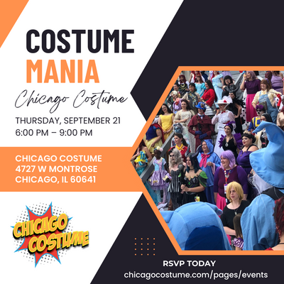 RSVP for COSTUMEMANIA at Chicago Costume Montrose on Sept 21st!
