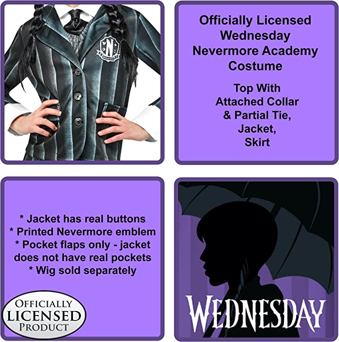 Wednesday Addams - Child School Uniform costume
