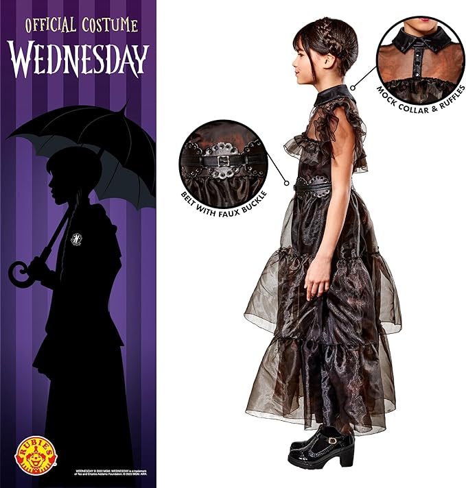 Girls' Wednesday Addams Rave'N Dance Costume Girls' Wednesday Addams Rave'N Dance Costume