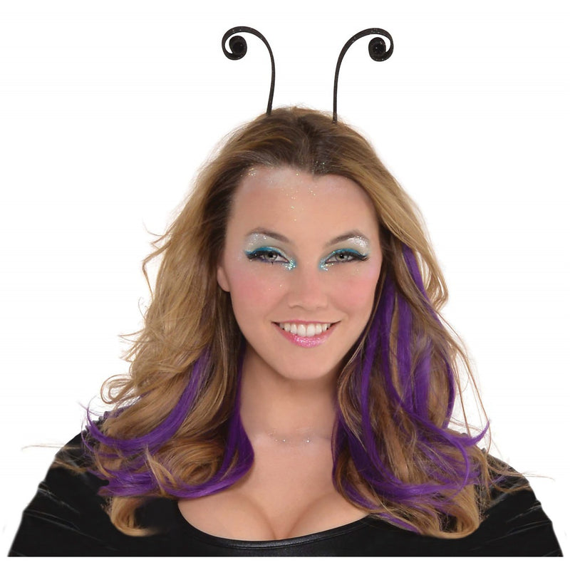 Black Glitter Antennae Headband - Costume Accessory