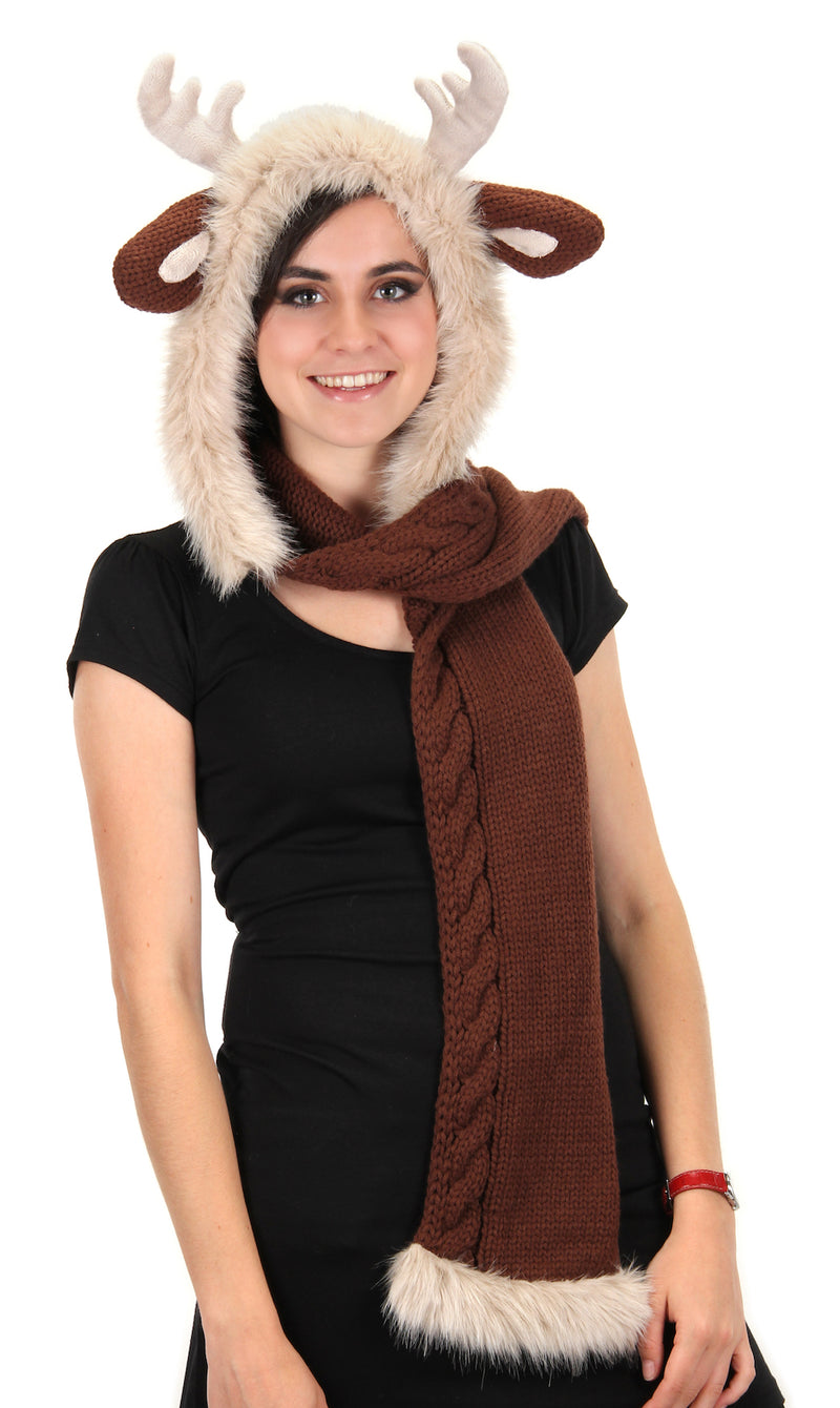 Reindeer Knit Hood